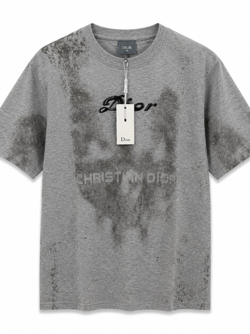 Dior Men’s Grey Graphic T-Shirt | Logo Crew Neck Tee NWT